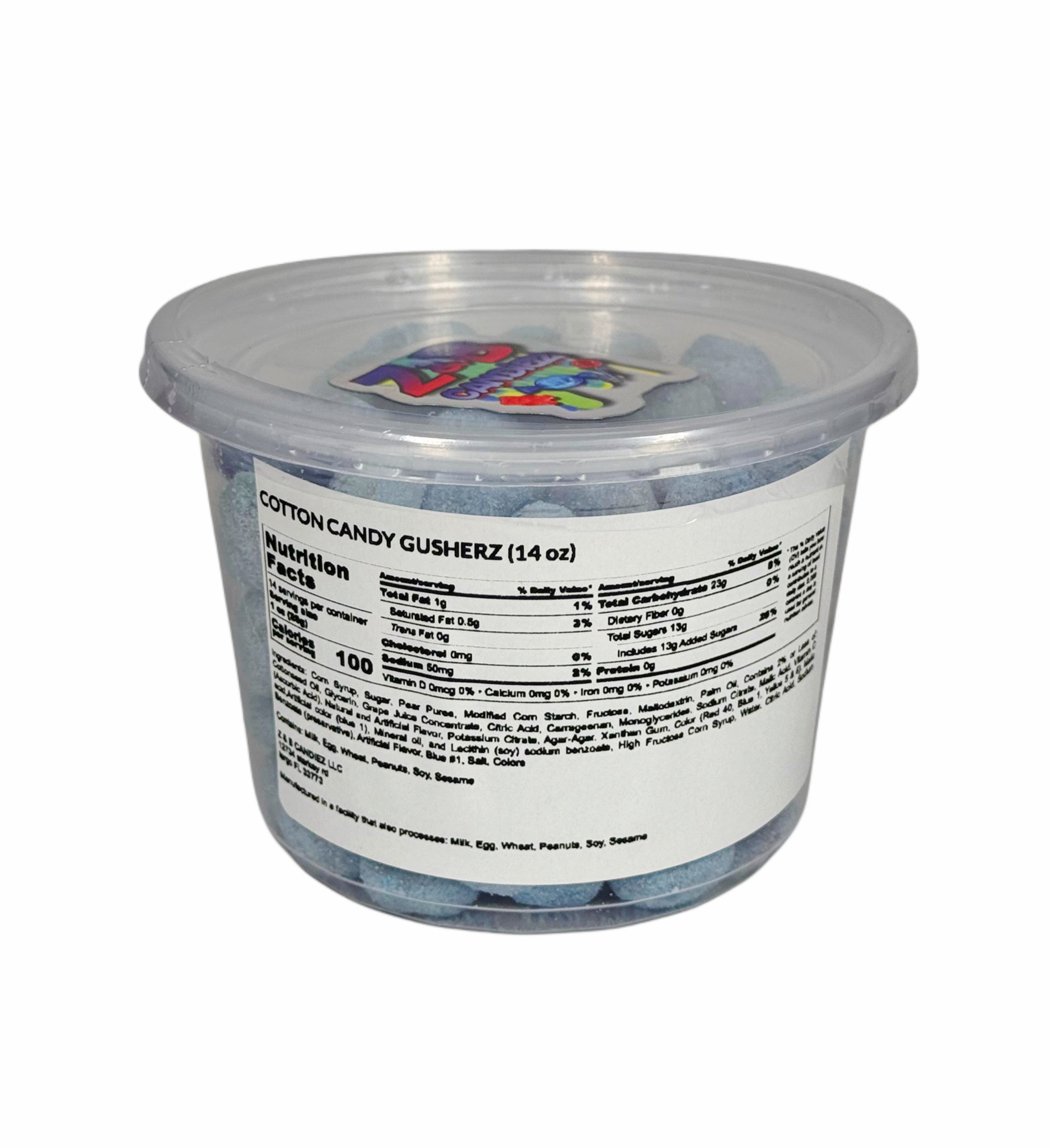 COTTON CANDY GUSHERZ (sour or sweet) (multiple sizes)