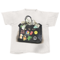 White Designer Bag Streetwear Tee Loose Fit T Shirt 190 GSM Cotton Heavyweight Premium